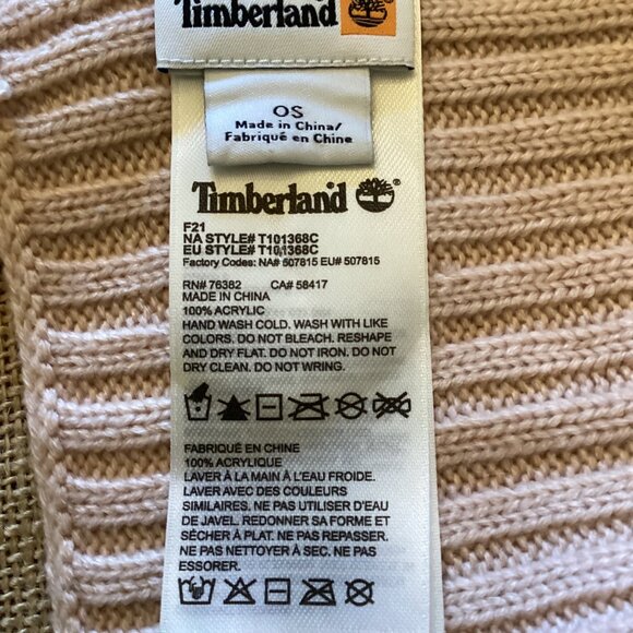 Timberland Scarf Acrylic Knit Scarf With Nordic Pattern In Beige & Red - Picture 6 of 6